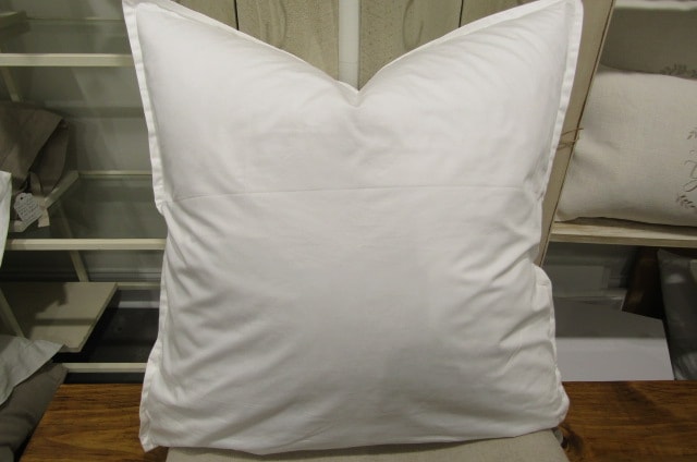 Plain white cotton square pillow