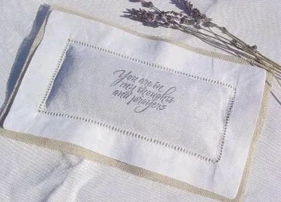Black and white print linen sachet