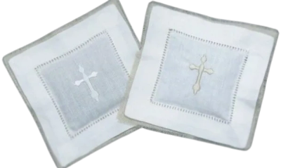 Square embroidered cross sachet